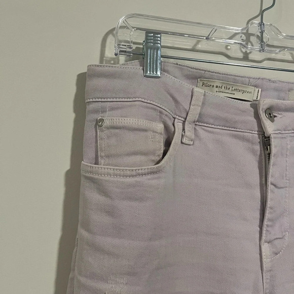Pilcro by Anthropology Women Size 30 Bootcut Raw Hem Lavender High Rise Pants - Picture 4 of 12